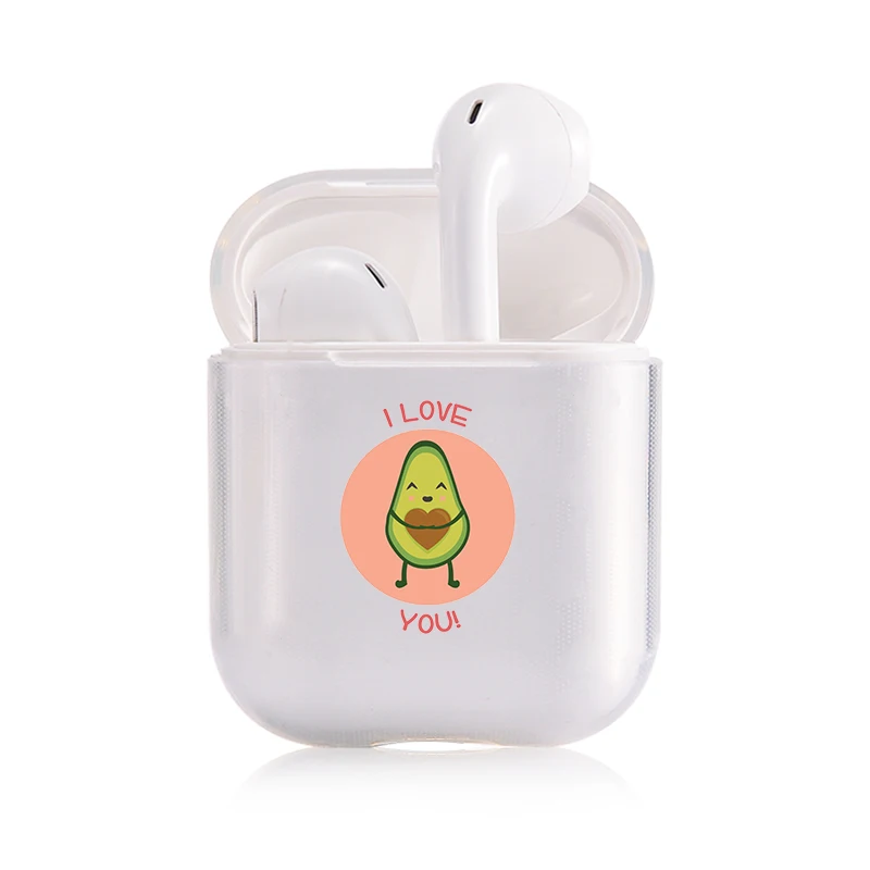 Мягкий милый Чехол Air Pods для Apple airpods, роскошный чехол с мультяшным авокадо, прозрачный чехол Airpods в Bluetooth, аксессуары для наушников - Цвет: I200870