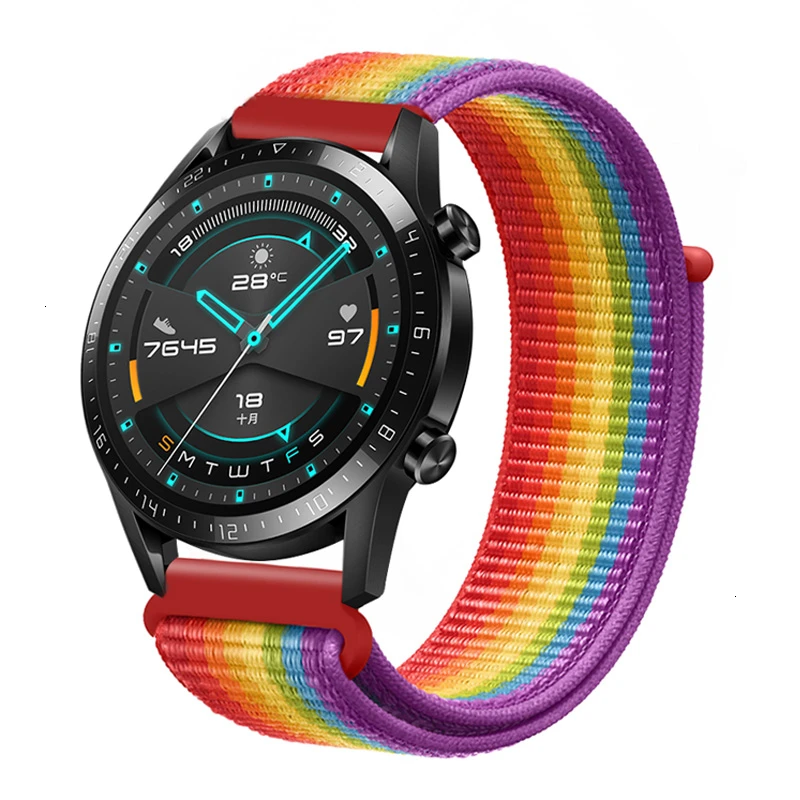 Нейлоновый ремешок 20 мм 22 мм для HUAWEI WATCH 2 Pro и Frontier ремешок Amazfit Bip samsung Galaxy Watch 42 мм 46 мм Active gear S3 Classic