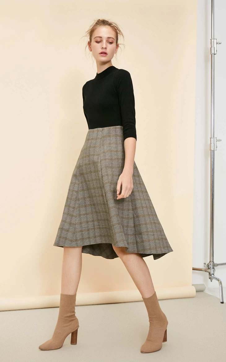 Vero Moda женское платье в клетку с круглым вырезом и рукавами 3/4 | 31917C504