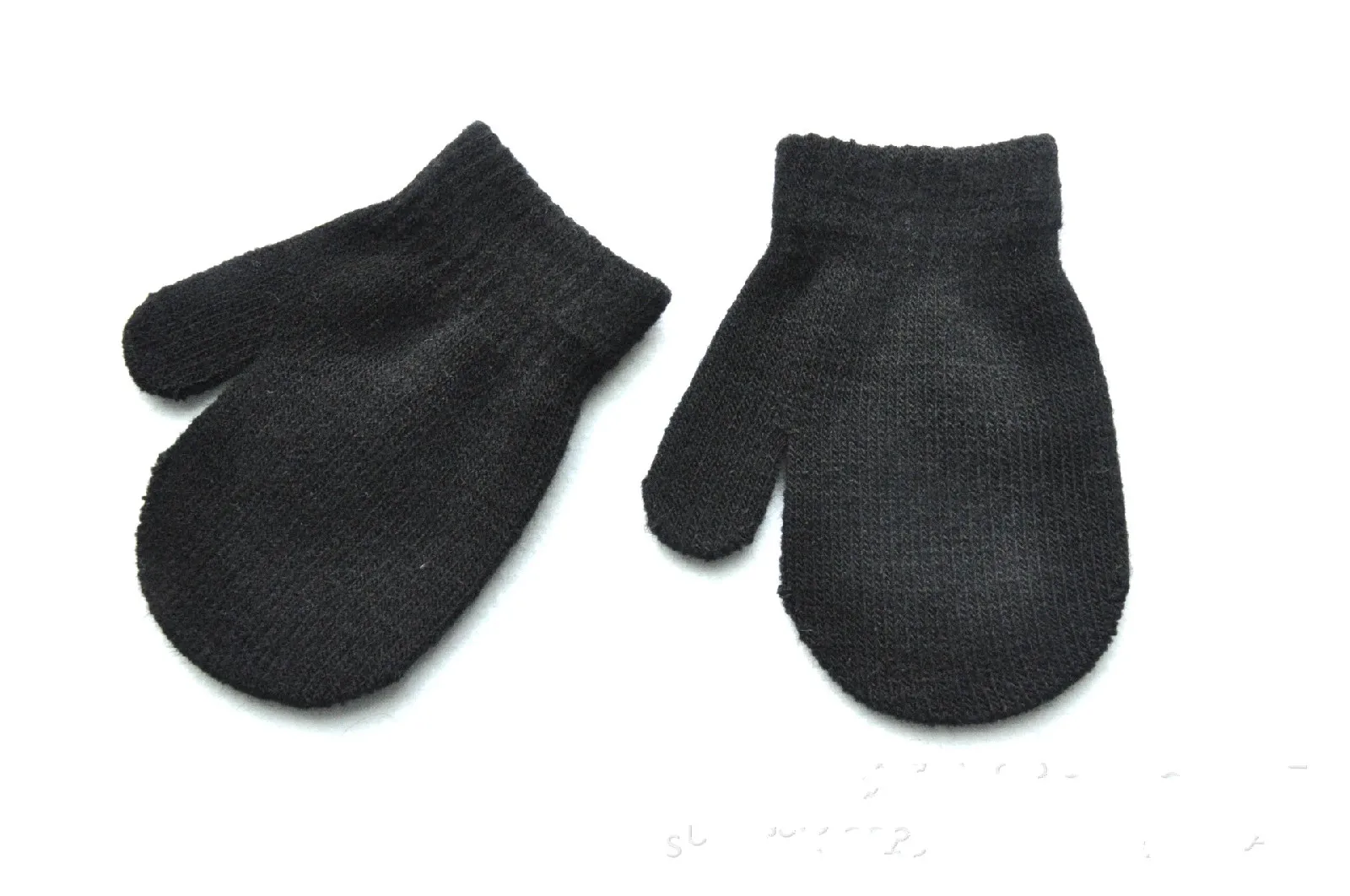 black Pudcoco/ брендовые новые детские варежки, перчатки для мальчиков и девочек, однотонные зимние детские теплые перчатки, 7 цветов - Цвет: black