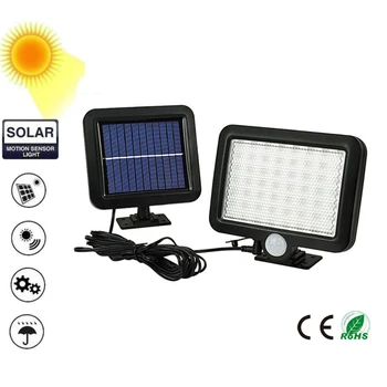 

Led Solar Light Waterproof Lighting for Outdoor Garden Lighting 56/30 leds Four Modes Rotable Pole Solar Lamp split mount 5M cab