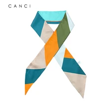 

9*130cm Long Silk Scarf Women 100% Silk Shawls Neckerchief Designer Print Hijab Scarf Foulard Lady Neck Scarves Soft Big Bandana