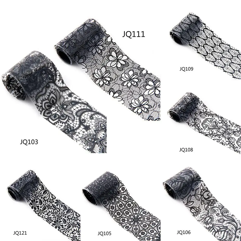 

1pcs New Designs Black Lace Floral Nail Sticker Foil Rolls Nail Art Transfer Sticker Tips Decoration Nail Art Sticker Tools