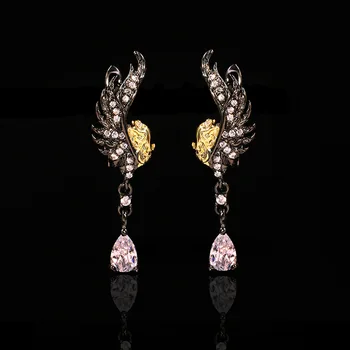 

Women's Earrings Fashion Charm Black Wing Shape Micro-inlaid Zircon Earrings Earrings Specially Set For Women For Girlfriend