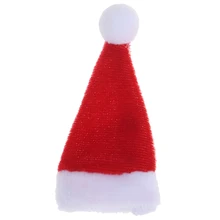 Миниатюрная Рождественская шляпа Санта-Клауса, 1/12 масштаб, Рождественская мини-шляпа для детей, рождественский подарок, украшение, аксессуары для кукол