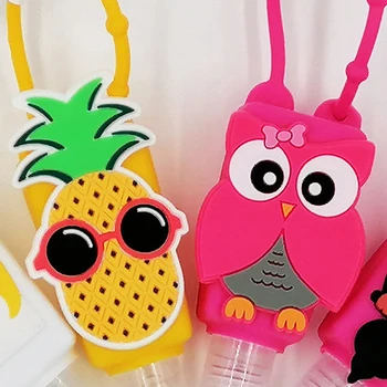 

New 1PC Unique Kawaii Cartoon Silicone Bath Body Works Hand Sanitizer Bottle Antibacterial Holder 30ml Style Random
