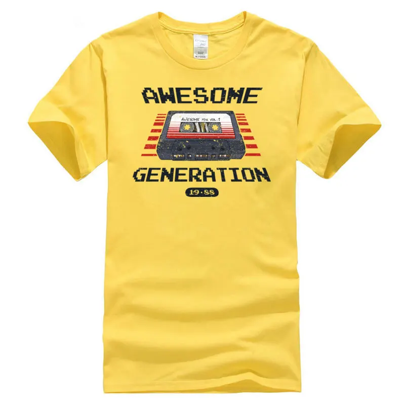 Awesome_Generation_1511 Rife Fitness Tight T Shirts Crew Neck 100% Cotton Tops Shirts for Men Top T-shirts Summer Autumn Awesome_Generation_1511 yellow