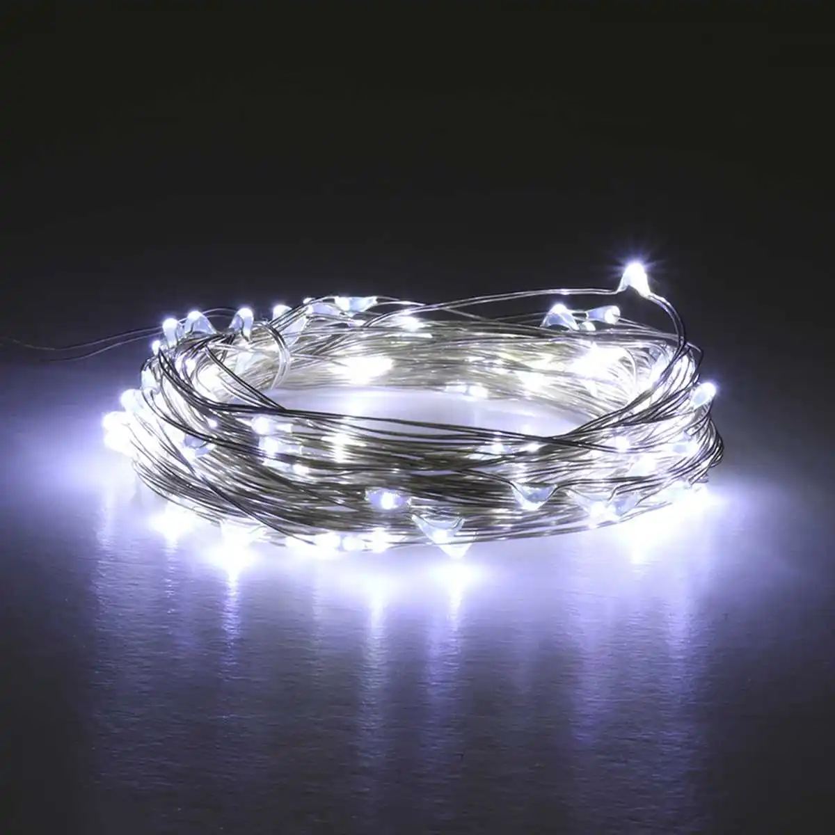 12 м USB СВЕТОДИОДНЫЙ светильник ing string серебристый/медный провод светодиодный светильник струны с Ramote контроллер водонепроницаемый IP65 для рождественского декора - Испускаемый цвет: white