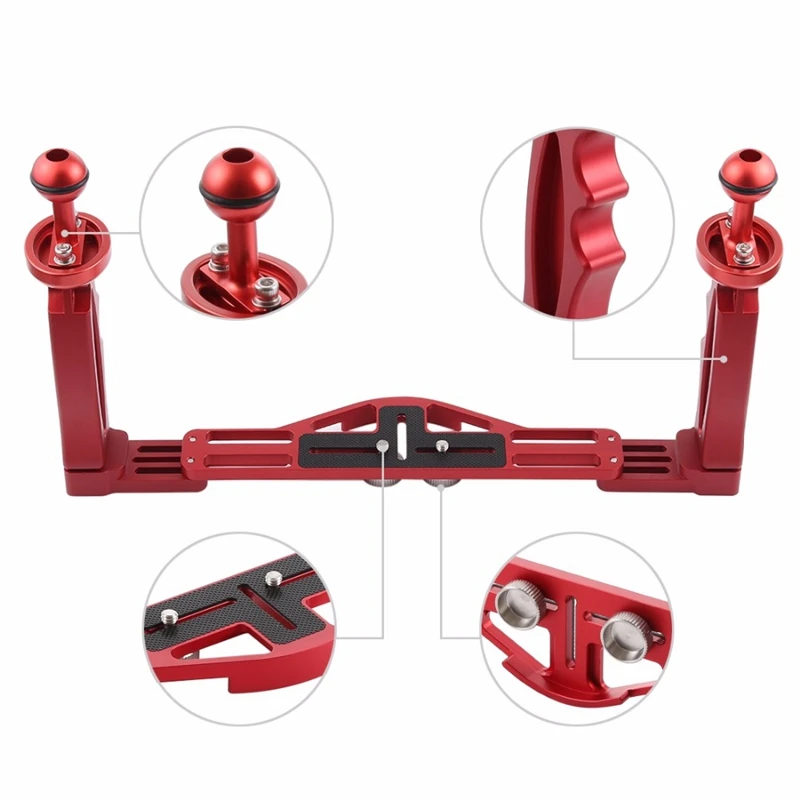ABKT-Puluz Dual Handles Aluminium Alloy Tray Stabilizer For Underwater Camera Housings