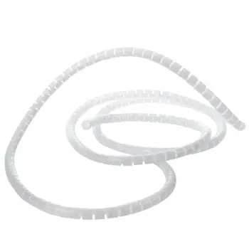 

New 2m Cable Cord Tidy PC TV Wire Organising Tool Spiral Wrap Home Office With Clip white