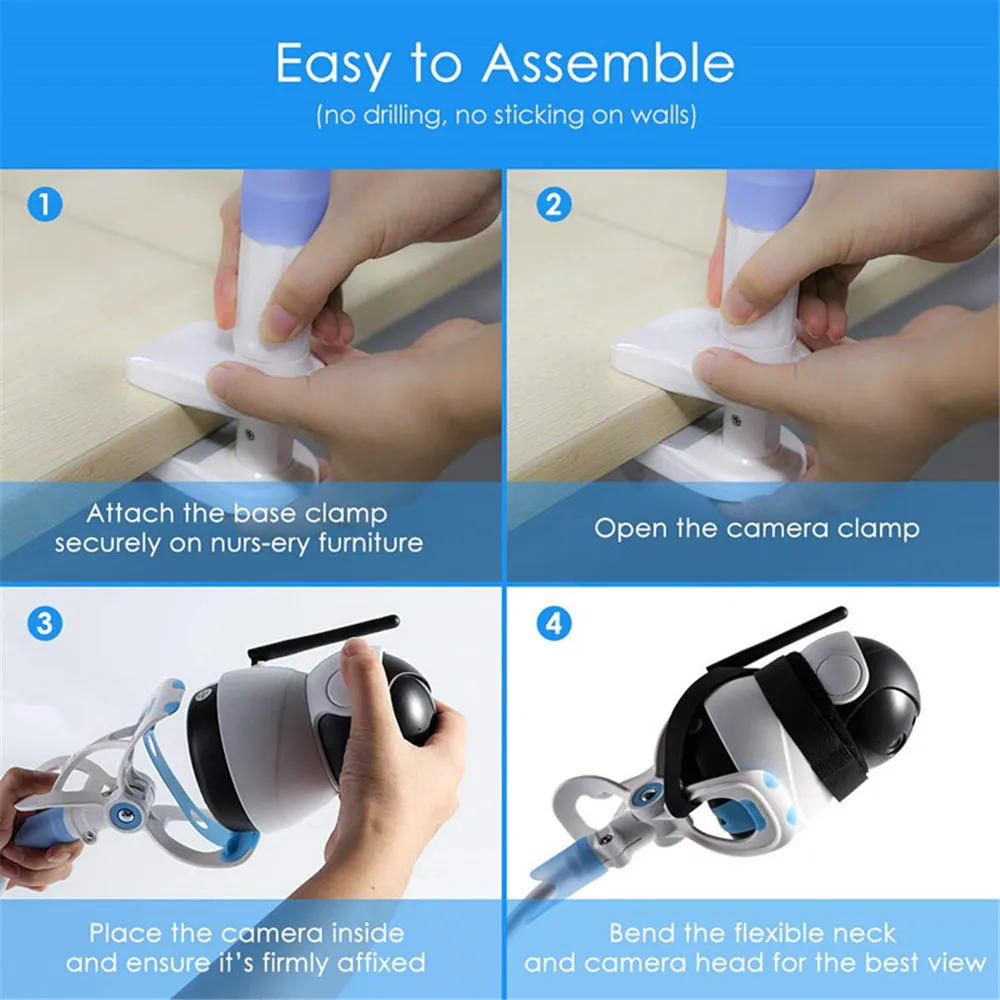 Universal Baby Camera Mount, Infant Video Monitor Holder and Shelf- Flexible Camera Compatiblewith Most Baby Monitors