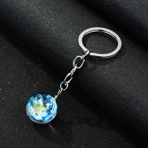 SIAN светящаяся планета стеклянный шар брелок светится в темноте синяя земля Луна галактика подвеска ручной работы брелок подарок - Цвет: Style 1