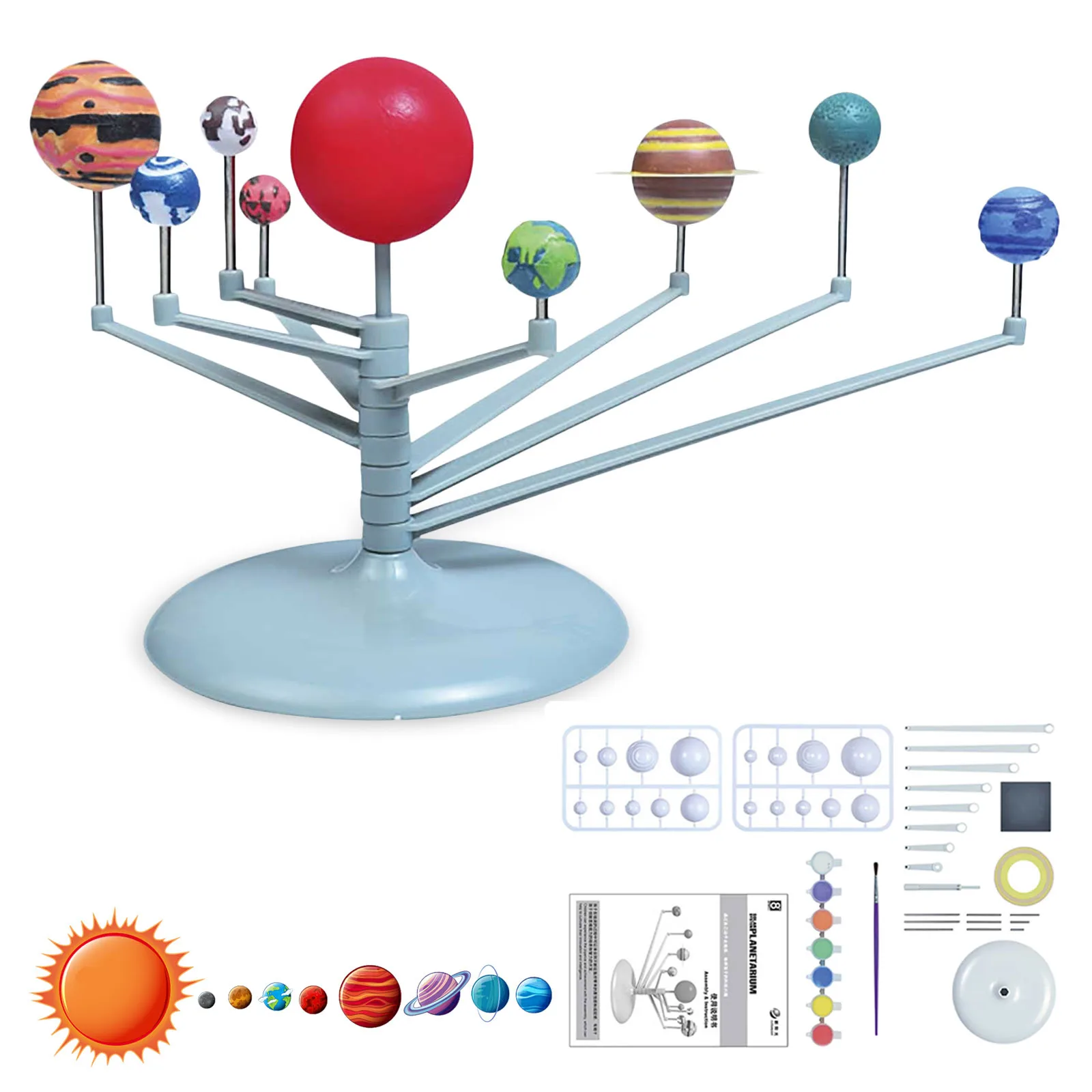 DIY Astronomie Malerei Modell Sonnensystem Neun Planeten Wissenschaft Kind Puzzl 