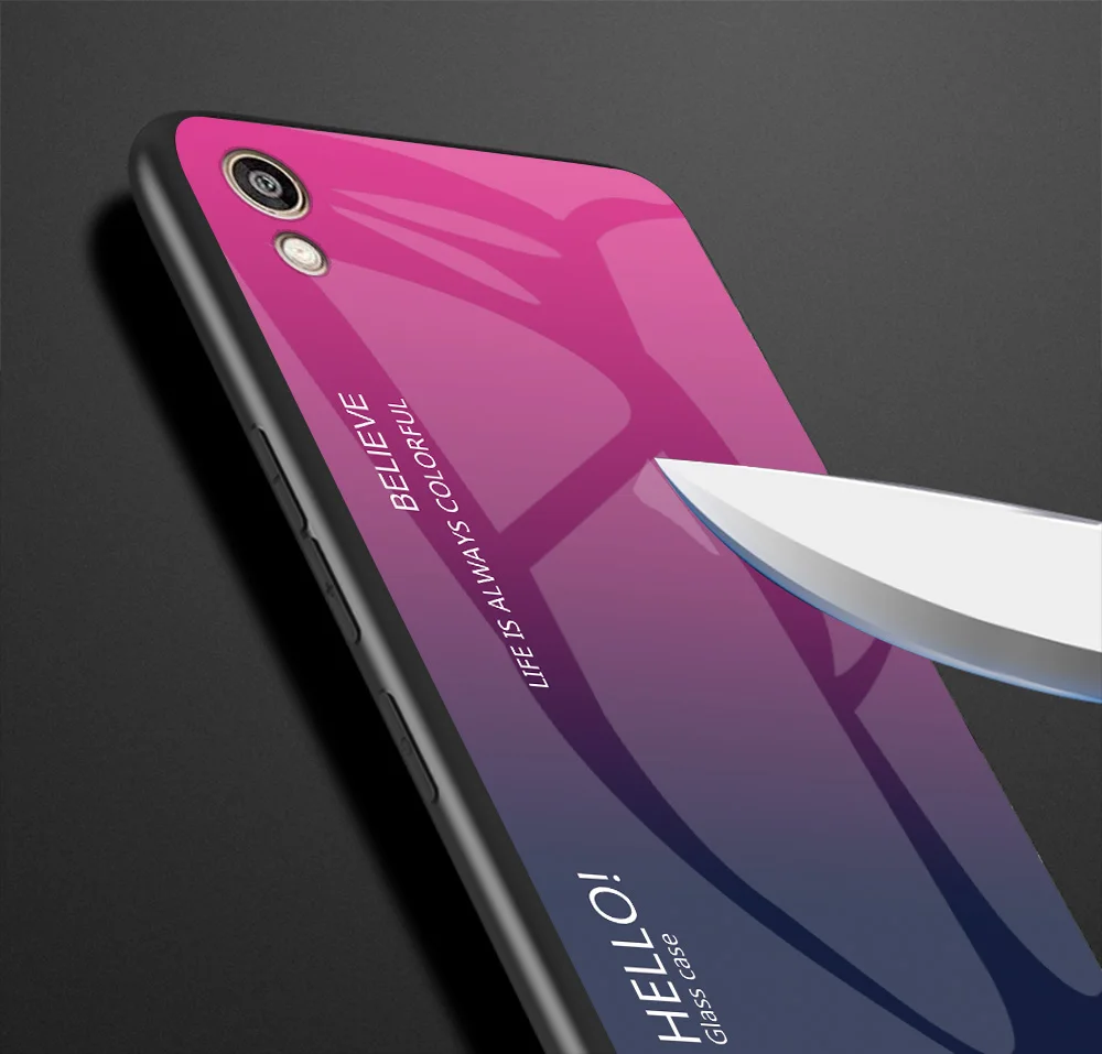 10 шт./партия градиентное закаленное стекло задняя крышка чехол для huawei P smart Z Y9 Prime Y5 Honor 8S P20lite Nova 5i