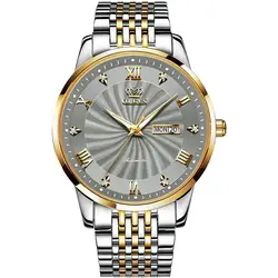 OLEVS reloj mecánico automático para hombre, cronógrafo clásico con correa de acero inoxidable, resistente al agua, de la mejor marca