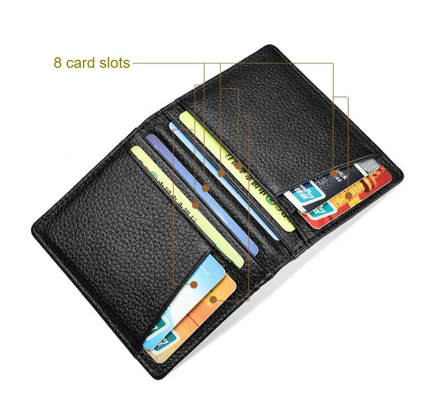 Super Slim Soft Wallet Mini Credit Card Wallet Purse Card Holders Genuine Leather Men Wallet Thin Small