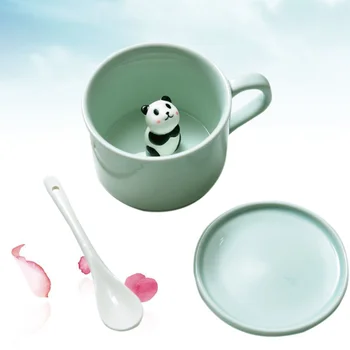 

3D Stereoscopic Mug Cups Porcelain Cups Coffee Cups Animal Pattern Cute Hand Drawn Drink Cups for Drinks Tea