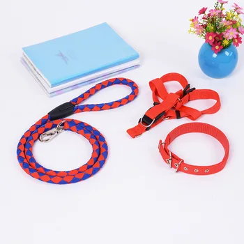 

Nylon Dog Harness Leash Set Adjustable Running Walk Collar and Harness Durable Traction Rope Accessories for Small Large Dogs