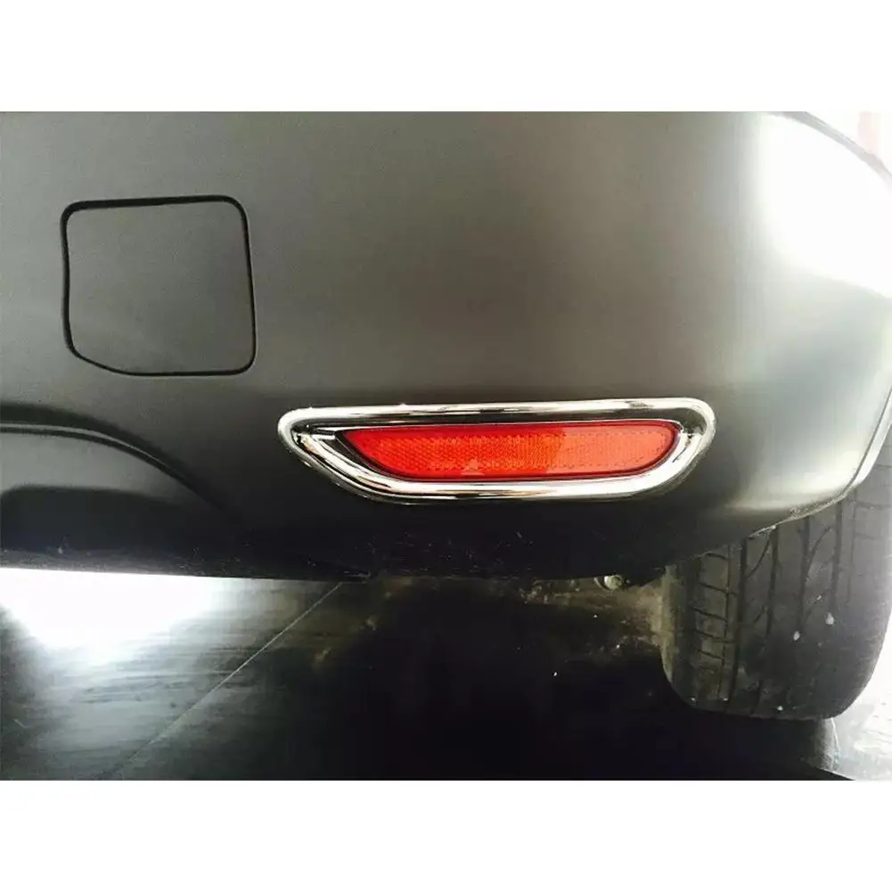 Yiwa 2 шт./компл. для Nissan Qashqai J11+ АБС-пластик хром задний отражатель туман светильник абажур для лампы с металлическим каркаксом Стикеры Накладка аксессуары