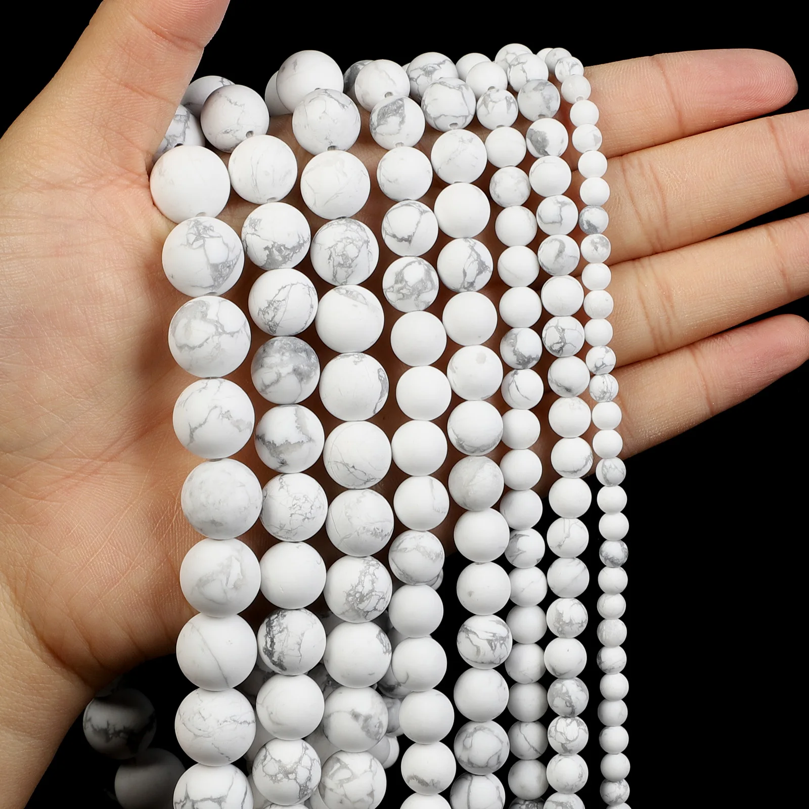 Бусины Из Натурального матового бирюзового камня круглые бусины-разделители