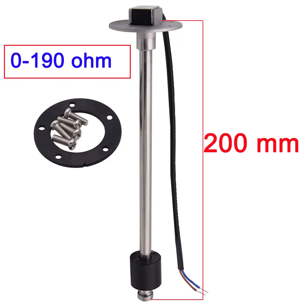 Датчик уровня топлива и воды, сенсорная лодка, мотоциклетная Автомобильная топливная отправка 0~ 190 Ом/240~ 33 Ом с 600 мм 550 мм, 500 мм, 400 мм, 150 мм - Цвет: 200mm 0-190ohm