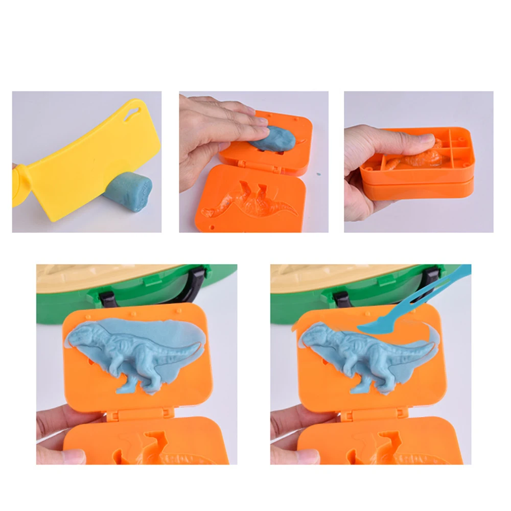 Динозавр/модель овощей DIY кухонные игрушки дети играть тесто 3D образовательное моделирование глина пластилин набор инструментов для подарка