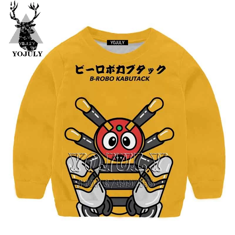 YOJULY B-ROBO KABUTACK harajuku Объёмный рисунок(3D-принт) для маленьких мальчиков и девочек Свитшот «Юность» Детская одежда модные длинные рукава Modis горячая Распродажа SW103