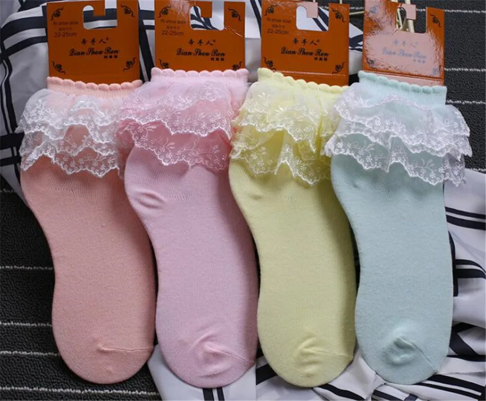 Японские хлопковые носочки с завязками ярких цветов для девочек, милые студенческие носки в стиле Лолиты, B417