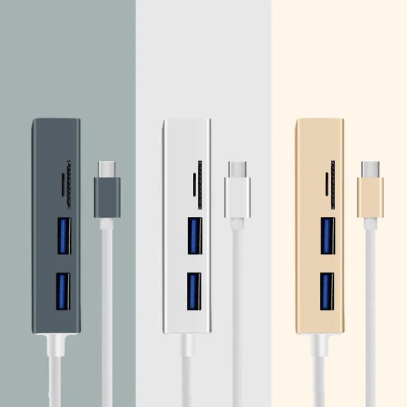 Профессиональный 5 в 1 usb-хаб алюминиевого сплава Тип-C USB Hub адаптер супер Скорость USB 3,0 Порты SD/TF кард-ридер для Macbook ультрабук