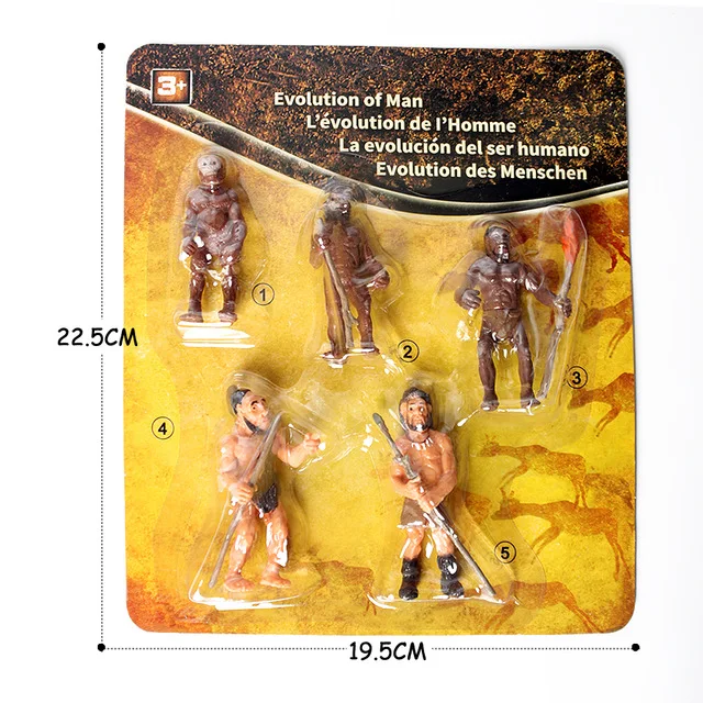 Set Figure Evoluzione Umana Preistorica - 4 Modelli In Plastica Per Insegnamento E Apprendimento