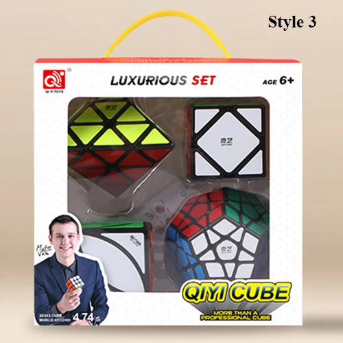 4 шт./компл. Qiyi подарки Пакет Magic Cube Mastermorphix косой Треугольники Wumofang Львы куб головоломка для детей