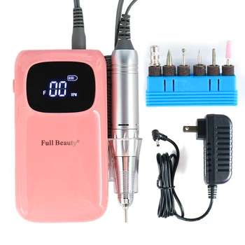 

35000RPM Rechargeable Electric Manicure Machine Pro Set Nail Drill Bit Apparatus Pedicure Drilling Mill Cutter File Tool TRUS806