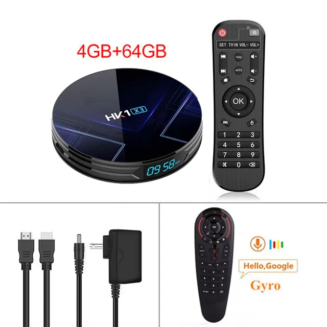 4GB64GB G30 Voice Android 9,0 HK1 X3 1000M Smart tv Box Amlogic S905X3 8K 4GB 128GB 64GB 32GB 2,4G& 5G Wifi 4K медиаплеер IP tv Box PK H96 MAX - Цвет: 4GB64GB G30 Voice
