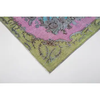 

175x285 Cm Turquoise Handmade Over Dyed Rug-6x9 Ft