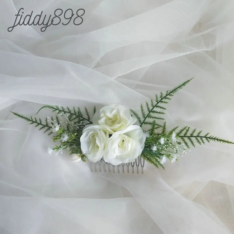 Newest Romantic Bridal Flower and Leaf Wedding Hair Accessories Floral Wedding Hair Combs for Bride tocados flores bodas