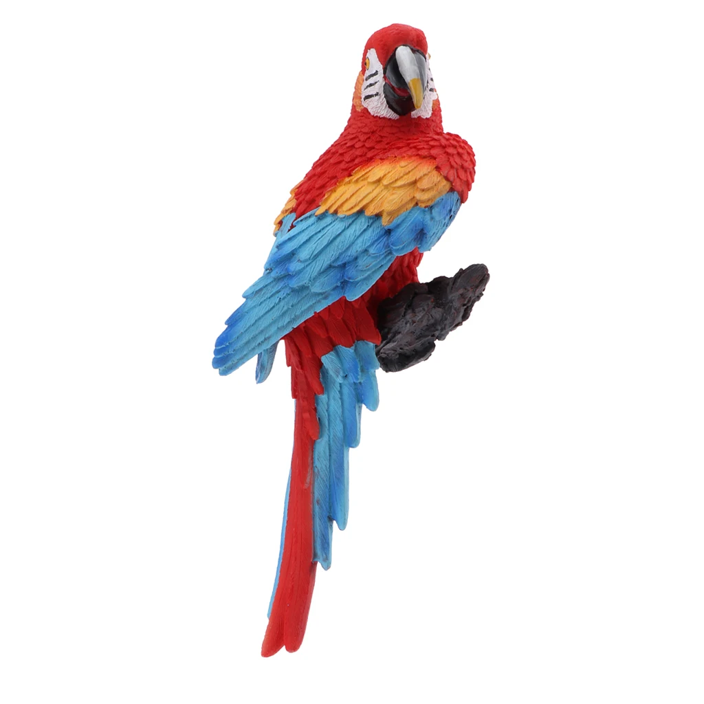 Parrot Statue Sculpture Standing on branches for Patio Garden Lawn and Nature Lovers Tropical Bird Collectors Gift