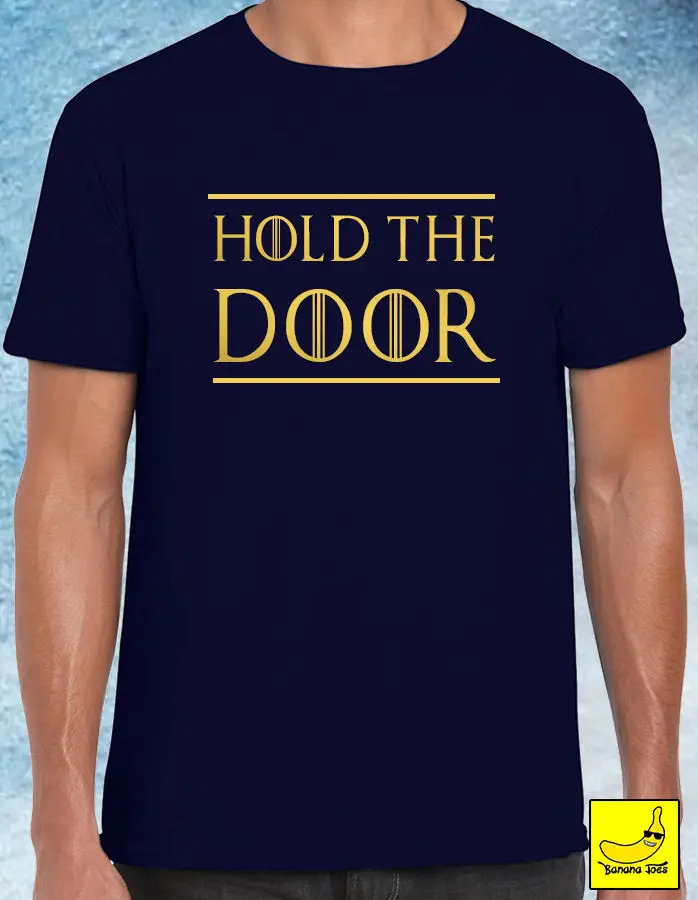 Hold The Door T-Shirt Hodor Game Of Thrones House 7 Winter Stark Season Crests 100% cotton tee shirt tops wholesale |