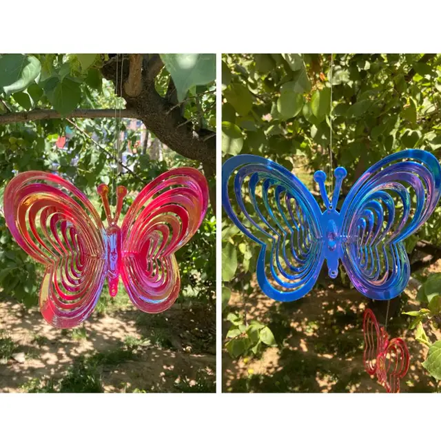 Pillangó Szél Fonó Fonószalagos Szélfogója Szereti A Forgó Hangjelző Fényvisszaverő Srix Lógó Dísz Kerti Dekoráció - Image 5