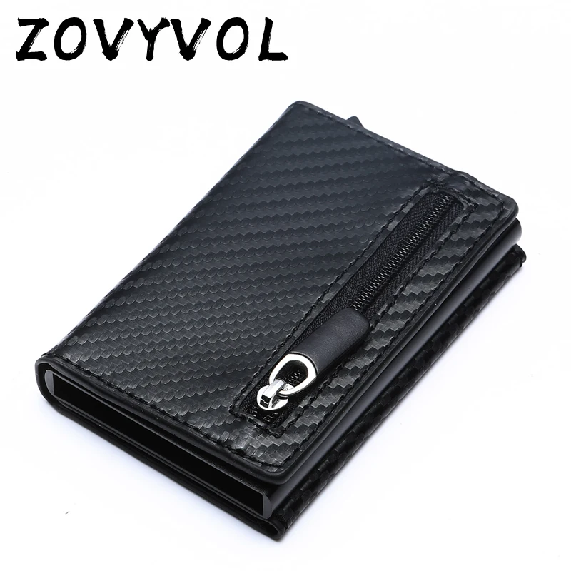 ZOVYVOL RFID Блокировка Карты Кошелек смарт-держатель для карт Винтаж из искусственной кожи Кошельки для монет Магнитный закрывающийся Чехол для карт повседневный мужской кошелек
