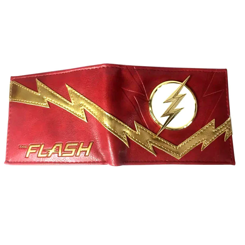 Кошелек comics The Flash металлический значок двухскладной кошелек с карманом для монет держатель для карт