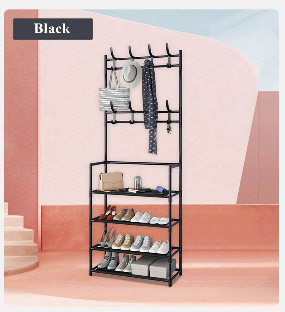 Coat Rack Clothes Hanger Floor Hanger Storage Wardrobe Clothing Drying Racks Shoe Rack Bathroom Furniture Hanger Rack Hangers