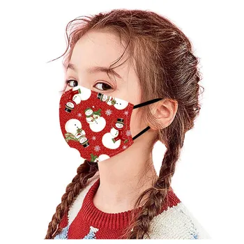 

2020 Fashion 5PCS Dust cover Kids Christmas Tree Snowmen Printed Reusable Washable Breathable Face Comfortable and soft Masks