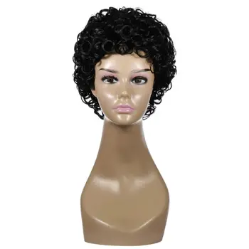 

Fashion Small Short Curly Wig Heat Resistant High Density Full Wigs For Women New