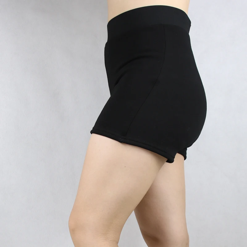 winter shorts black XS-7XL Для женщин шорты бермуды Babbytoro Высокая Талия зимние теплые флисовые куртки с капюшоном и с бархатным подкладом, Boot Cut Короткие штаны 6XL 5XL черный - Цвет: winter shorts black