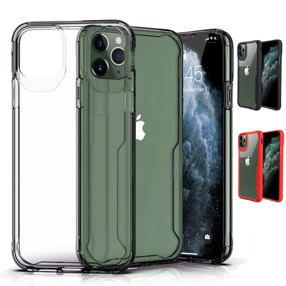 LLZ.COQUE Тонкий чехол для IPhone SE 2020 11 Pro Max TPU бампер Гибридный Iphone 6 7 8 Plus Xs X Xr прозрачный