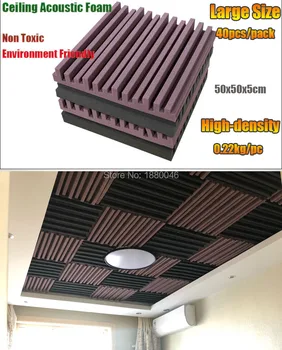 

High-density 40pcs Groove type Ceiling Acoustic Foam EMS Fast Shipping Coffee color Sound Insulation Ceiling For Studio