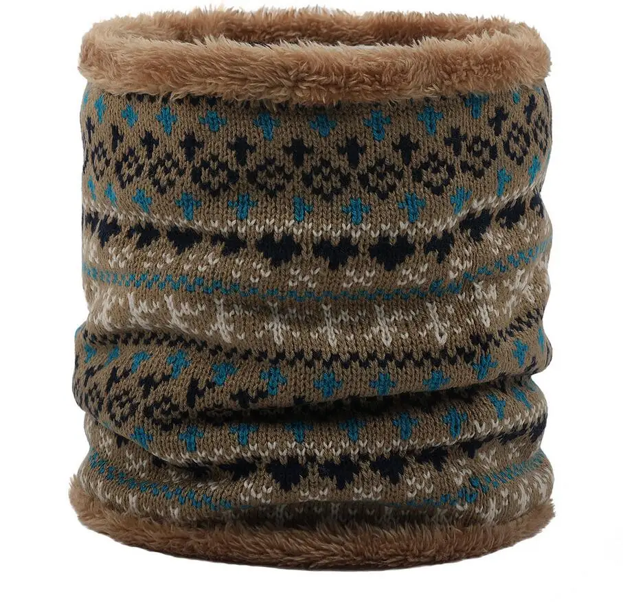 color9 Aswinfon Cable Knit Снуд шарф Зимний шарф на шею с флисовой подкладкой шарф утолщенный для мужчин и женщин двухслойная флисовая подкладка вязаный - Цвет: color9