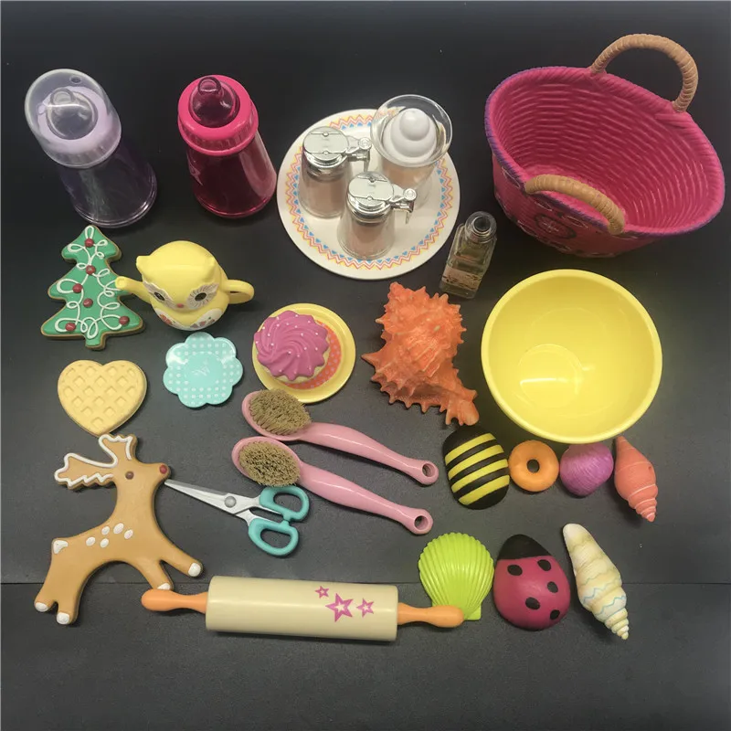 Смешанная кукольная мебель, игрушка для игры, печенье, торты, ракушки, сумка, вешалки для 40-45 см, 18 дюймов, куклы, Новорожденные игрушки для игрушечного домика