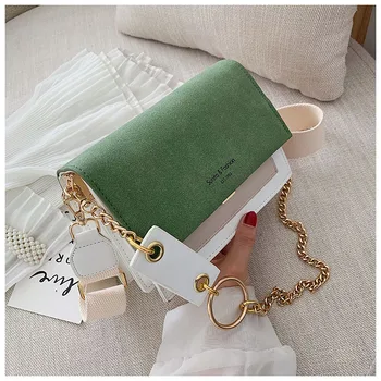 

Scrub Leather Contrast Color Crossbody Bags For Women 2020 Chain Messenger Shoulder Bag Ladies Purses and Handbags Cross Body