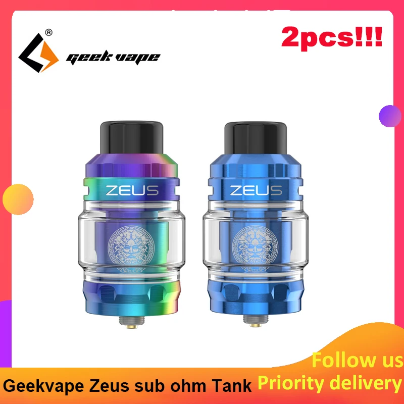 Koop 2pcs vape tank zeus subohm Geekvape Zeus sub ohm tank 5 ml 2 ml fit Mesh Z1 Z2 spoelen Elektronische Sigaret Verstuiver vs zeus x